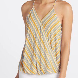 Stitch Fix Market & Spruce Mac Yellow Striped Surplice Top NWT | Size L